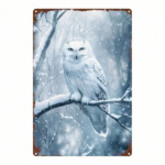CIFbuy 1pc 2D Flat Metal Sign Winter Snow Scene White Owl Art Wall Decor, 8x12 Inches Durable Metal Plaque For Indoor Cozy Room Accent TikTok, TikTok, Self-pickup Logiopics - Image 8