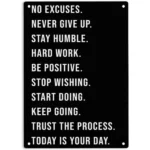 CIFbuy Inspirational Metal Tin Sign No Excuses Stay Humble Gym Wall Decor For Home Office Cafe Bar Pub Man Cave (TikTok, temu pick-up service)