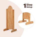 Set of 2 Retractable Arched Wooden Fences — 205 x 33.5 x 80 cm — Teak Finish (Stained) — Fir Wood Construction - Image 7