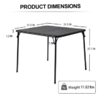 31.5" Folding Card Table, Portable Table for Dining, Camping, or Game Night, Black (Shipment from Walmart) - Image 3