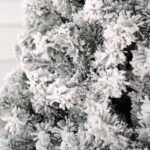 7 FT Pre-lit Snow Flocked Christmas Tree, Artificial Hinged Xmas Pine Tree with 1000 Branch Tips, 400 Lights and Remote Control for Holiday Party Office Home, Snowy Green - Image 4