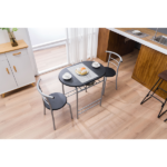 Same Code 67657426 PVC Breakfast Table (One Table and Two Chairs) Black - Image 32