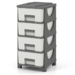 4-Drawer Compact Plastic Storage Cabinet Vertical Organizer for Bedroom Bathroom Office - Image 6