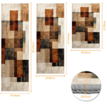 Three-piece kitchen rug set, non-slip and washable, abstract pattern kitchen hallway rug, soft and comfortable, suitable for sinks, floors, entrances, hallways and bathrooms. - Image 3