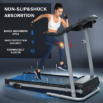 Compact Folding Treadmill for Home - 2.5HP Quiet Brushless Motor, 3-Level Incline, 7.5 MPH, Shock Absorption, Space-Saving Design for Running, Walking - Treadmill for Small Spaces & Home Use - Image 3