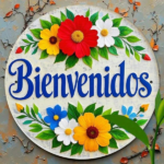 CIFbuy Spanish Flower Welcome Round Metal Sign 7.8x7.8in 1PC Vintage 2D HD Printed Iron Wall Decor Rustic Flat Hanging Plaque For Front TikTok, TikTok, ront Self-pickup Logiopics - Image 5