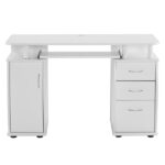Embossed White Particle Board with Melamine Laminate 1155574cm One-Door Three-Drawer Computer Desk - Image 10