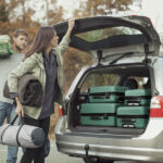 Curved Vertical Stripe 4-in-1 Trolley Case - Retro Green - Image 13