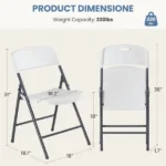 4 Pack Plastic Folding Chairs Stackable Patio Garden Office Wedding Party Event Chairs, White(Shipment from Walmart) - Image 2