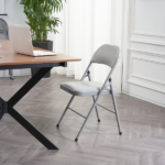 Same Code 31709558 6pcs Elegant Foldable Iron & PVC Chairs for Convention & Exhibition Gray - Image 18