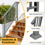 Silver Outdoor 3-Step Iron Handrail - Image 10