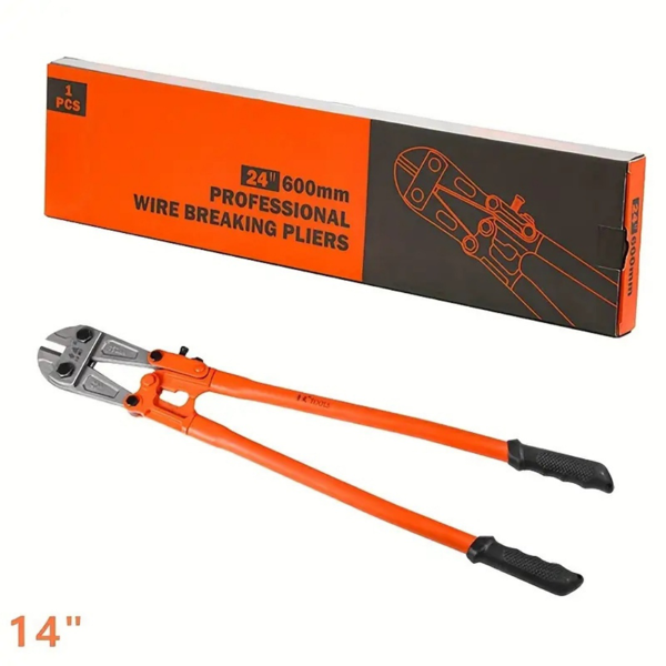 Heavy-Duty Mini Bolt Cutter 14" for Cutting Fence, Steel Wire, Small Chain, Screws, and Rivet, with Soft Grip Rubber Ergonomic Handle Cutters