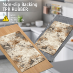 Three-piece kitchen rug set, non-slip and washable, abstract pattern kitchen hallway rug, soft and comfortable, suitable for sinks, floors, entrances, hallways and bathrooms. - Image 6