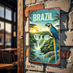 CIFbuy 1pc 2D Flat Metal Sign Brazilian Tropical Parrot" Vintage Tin Sign, Classic Retro Decorative Poster Wall Art, Poster Wall Art, 8x12 Inch Home Bar Tropical ParikTok, Tropical ParikTok, t Self-pickup Logiopics - Image 4