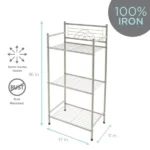 3 Shelves Tiered Bathroom Storage Rack in Satin Nickel - Image 2