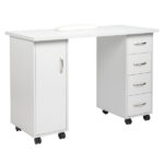Manicure Nail Table with Drawer White - Image 7