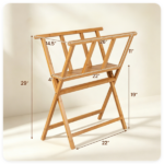 Natural Bamboo Art Storage Rack, Heavy-Duty Canvas Print Display Stand Holds Artwork Up to 34"x19", 22LBS Capacity Art Organizer for Studio Gallery Classroom - Image 4