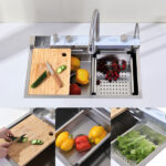 Pull-out Facuet Single Bowl Sink Kitchen Vegetable Sink 304 Whale Waterfall Sink Dish Sink Household Vegetable Washing Basin, Dark Gray[Unable ship on weekends, TK/TEMU only for pickup, only TX10643 warehouse supports GOFO] - Image 12