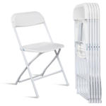6pcs Injection Molding Classic Garden Plastic Folding Chair White - Image 12