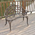 38.5" Cast Aluminum Outdoor Courtyard Decoration Park Leisure Rose Chair SAME AS 05671529 - Image 7