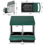 2 Compartment Roll Out Chicken Nesting Box with Plastic Basket, Egg Nest Box Chicken Laying Box Hens Chicken Coop Box, Green - Image 8