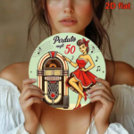 CIFbuy 1pc 8-Inch Round Italian Retro 1950s Jukebox Wall Plaque, Vintage 50s Diner Sign With Pin-Up & Italian Text, Mid-Century Modern TikTok, TikTok, Self-pickup Logiopics - Image 8