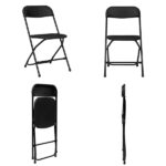 Replace 8542051 4pcs Injection Molding Classic Garden Plastic Folding Chair Black - Image 20