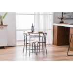 Same Code 35204938 Brown Wood Grain PVC Breakfast Table (One Table and Two Chairs) - Image 36