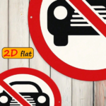 CIFbuy 1pc 2D Flat Aluminum Round Plaque No Vehicles Allowed Sign, 7.87x7.87in Outdoor Traffic Theme Decor For Study Room Hallway, Funn TikTok, TikTok, Self-pickup Logiopics - Image 2