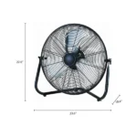 20" 3-Speed High Velocity Tiltable Black Steel Floor Fan (Shipment from Walmart) - Image 3