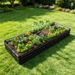 95" x 36" x 12" Black Galvanized Raised Garden Bed – Easy Assembly Planter for Growing Flowers, Herbs, Succulents Black - Image 7