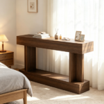 Brown 63" Long Console Table, Vintage Narrow Entryway Table with Storage Shelf for Living Room Hallway - Image 4