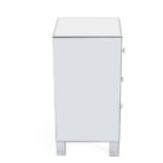 Modern and Contemporary Mirrored 3-Drawers Nightstand Bedside Table - Image 13