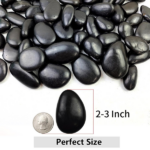 ​​38lbs Black River Rocks, 2-3 inch Polished Pebbles for Plants, Vase Filler, Aquarium, Landscaping, Indoor/Outdoor Decor - Image 5