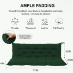 Outdoor Swing Cushions 70 Inch, Waterproof 4" Thick Porch Swing Cushion Replacement with Backrest and Ties, Comfortable 2-3 Seat Pation Swing Pad for Backyard, Garden, Lawn, Outdoor Furniture dark green - Image 3