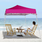 6x6ft Pop Up Canopy Tent, Outdoor Tent Canopy Foldable Portable Canopies for Camping, Patio, Easy Up Gazebo Canopy with Carry Bag Slant Legs pink - Image 10