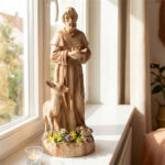 24.5" Saint Francis Statue with Built-in Bird Feeder Religious Garden Sculpture - Image 3