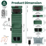 Full Body Electric Massage Mat with Detachable Neck & Foot Kneading Units, Inflatable Lumbar Pillow Heating Function 10 Vibration Points Multi Modes Timer Anti-Slip Base Foldable with Storage Bag - Image 13