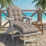 Outdoor Adirondack Chair Cushions – 44x19x4 inch Waterproof Rocking Chair Cushion with 17x19 Ottoman Cushion, Fade & Stain Resistant, Non-Slip Ties for Patio, Garden, Backyard - Image 3
