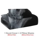 Horse Animal King Duvet Cover Set Microfiber 3pcs with 2 Pillowcases, Grey - Image 7