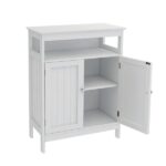 Bathroom standing storage with double shutter doors cabinet-White - Image 4