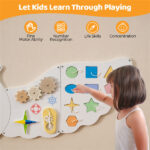 11-in-1 Montessori Owl Activity Wall - STEM Sensory Busy Board with Magnetic Whiteboard, 3+ Years Old - Image 6