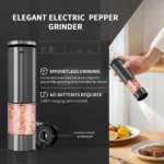 2PCS of electric salt and pepper grinders - battery-powered, adjustable for grinding fineness, suitable for home kitchens, made of durable plastic (not available on Walmart platform) - Image 3