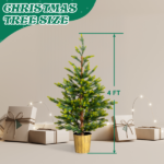 2 Pack 4 FT Dual Tone Artificial Christmas Tree with Pot Stand, Potted Xmas Pine Tree with 119 Branch Tips for Holiday Party Office Home, Green - Image 4
