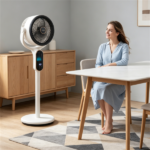 Adjustable Height Standing Fan with Remote Control, 8 Speed Quiet Floor Fan LED Touch Panel 12H Timer Oscillating Pedestal Fan for Home Bedroom Office - Image 2