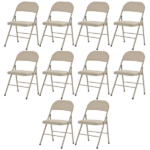 4pcs Elegant Foldable Iron & PVC Chairs for Convention & Exhibition Light Brown - Image 16
