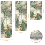 Three-piece kitchen rug set, non-slip and washable, abstract pattern kitchen hallway rug, soft and comfortable, suitable for sinks, floors, entrances, hallways and bathrooms. - Image 2