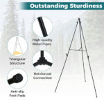 6 Pack Metal Tripod Display Easels with Carry Bags, Adjustable Height Art Easel Stands for Wedding Signs Posters - Image 6