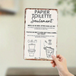 CIFbuy PAPIER Toilette Please Do Not Flush Vintage 2D, Flat Aluminum Sign 8x12 Inch Rustic, Bathroom Wall Art Funny Restroom Decor NoikTok, NoikTok, Self-t ckup Logiopor - Image 8