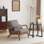Low Arm Accent Chair - Light Gray Corduroy Upholstered Indoor Lounge Chair, Compact Single Seater with Sturdy Frame (330LBS Weight Capacity) - Image 30